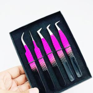 Russian <b>Volume</b> Tweezer in Purple & Black <b>Powder</b> Coated Premium Quality Strong Grip Sustainable Steel Pointed Assured Eyelash Use - Product Image 6