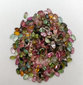 Tourmaline multicolore naturelle Cabochon en vrac à facettes ovale fabrication de bijoux comprenant des options multicolores rose vert rouge orange - Product Image 4