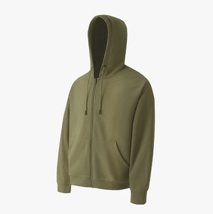 Haute qualité 100% coton personnalisé pour 3D mousse polaire hiver hommes Full Zip surdimensionné à capuche - Product Image 4