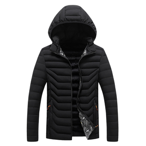Wholesale High Quality Men's Casual Winter Streetwear Puffer <b>Jacket</b> <b>Black</b> Waterproof Hooded Quilted Reversible Anti-UV Stand - Product Image 5