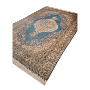 Tapis en soie viscose noués à la main Gulmarg Blue - Pae-5662 - Grand tapis traditionnel chinois à motif médaillon pour la maison, les chambres d'adolescents et les couloirs - 10 mm - Product Image 2