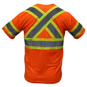 Reflective Safety <b>Shirt</b> Wholesale <b>Men</b> <b>Short</b> <b>Sleeve</b> T- <b>Shirt</b> Customized Reflective High Visibility Safety Work <b>Shirts</b> - Product Image 3