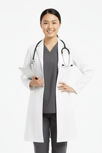 Uniforme médico profesional personalizado de LICRA tejida para hospitales/bata de laboratorio de algodón para médicos y enfermeras Unisex - Product Image 4