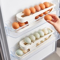 Boîte de rangement pliable pour œufs de réfrigérateur, plateau à œufs roulant, organisateur portable en plastique pour la cuisine