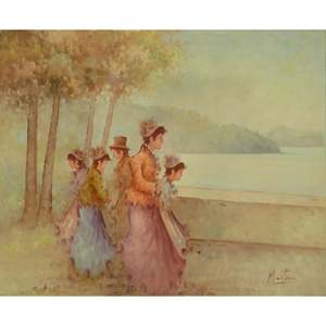 Peinture sur toile, art mural, peinture à l'huile française MPantilli, prête à accrocher, pour décoration murale de la maison, 50 x 70, Panp-201 - Product Image 1