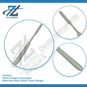 Maltz Nose rasp 18เซนติเมตร/7 "9มิลลิเมตรตัดตรง/ย้อนกลับที่มีคุณภาพสูงสแตนเลสพื้นฐานการผ่าตัดผู้ผลิตปากีสถาน - Product Image 4