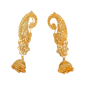 Juego de aretes de último diseño con aretes elegantes de forma redonda chapada en oro de 22CT a la venta por exportadores indios - Product Image 1