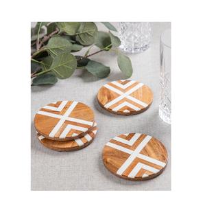 Juego de Posavasos Redondos de Madera Rústicos Hechos a Mano |   Portavasos Naturales para Mesa de Centro, Restaurantes y Decoración del Hogar - Product Image 6