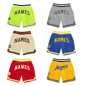 Shorts masculinos de basquete com bolsos, calças cargo de malha casual personalizadas para homens