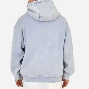Sweat à capuche surdimensionné couleur délavée Offre Spéciale unisexe tissu lourd grande taille pullover hommes sweats à capuche délavés à l'acide avec logo personnalisé - Product Image 2