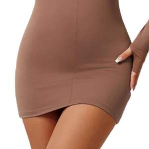 Robe moulante courte à col montant et fermeture éclair pour femme, manches longues, extensible, décontractée, tenue de rue - Product Image 6