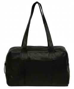 Bolsa de Viaje Pequeña de Cuero Negro para Debajo del Asiento, Bolsa de Mano, Equipaje de Mano, Bolsa de Viaje, EE. UU. - Product Image 1