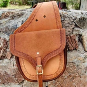 Sac de selle en cuir personnalisé pour cheval et moto Western SS avec logo personnalisé sculpté à la main par des artisans - Product Image 1