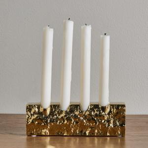 Bougeoir doré élégant, centre de table décoratif, accent élégant pour la maison, ambiance romantique et festive - Product Image 3