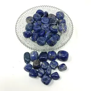 High Quality Blue Sodalite Tumbled Stones Wholesale Reiki Crystal Tumble Stones Polished Sodalite Healing Gemstone Tumbled