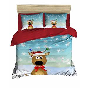 Juego de Funda Nórdica Doble 100% Algodón Ranforce con Estampado Digital Navideño Festivo, Ropa de Cama Clásica para el Hogar - Product Image 5