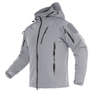 Vestes zippées à coquille souple pour hommes unis manteau col montant à capuche coupe-vent vestes à glissière pour la randonnée 2025 - Product Image 2