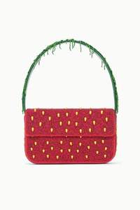 Sacs à bandoulière bordeaux perlés, broderie style vie de campagne, sac à main en perles de verre, pochette fantaisie pour femme, sac à main à franges, motif animaux de la ferme - Product Image 5