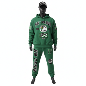 Ensemble de survêtements unisexe léger de haute qualité à capuche uni respirant 100% coton pour l'entraînement - Product Image 1