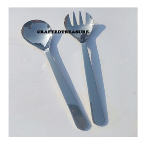 Cubiertos de acero inoxidable hechos a mano con mango de latón, color dorado, por exportador indio, hogar, hotel y decoración de bodas - Product Image 1