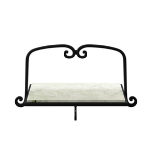 Nouveau plateau de service en marbre blanc avec incrustation en laiton, poignée en métal, style américain, écologique, fait main, plateau de mariage - Marque TQC - Product Image 3