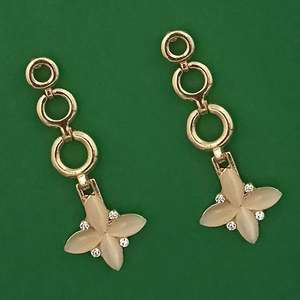 Kriaa ต่างหูคริสตัลออสเตรียแบบห้อย1314608ชุบทอง - Product Image 1