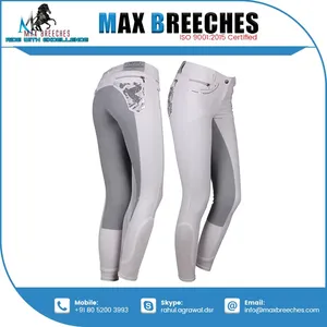 Culotte d'équitation confortable imprimée avec logo personnalisé et patch au genou en silicone de qualité Protège-tibia de sport en vente - Product Image 5