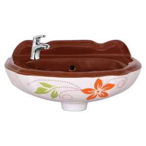 Lavabo sur pied en céramique à trou unique de style moderne, sanitaire rectangulaire de haute qualité, avec siège en PP blanc, pour salle de bain d'hôtel - Product Image 4