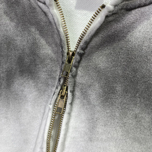 Élégant Surdimensionné Recadrée Lourd Épais Zip up Hoodies Hommes Logo Personnalisé Épaule tombante Double Curseur Pas Cher En Vrac Thermique 100% Coton - Product Image 6