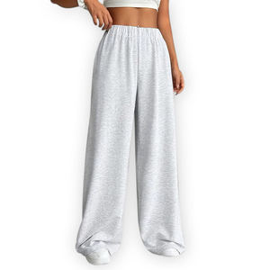 American Sizes Mid Waist Casual Pants Women Autumn Winter Straight-Leg Loose Sweatpants Joggers With Custom Logo Embroidery - Product Image 5