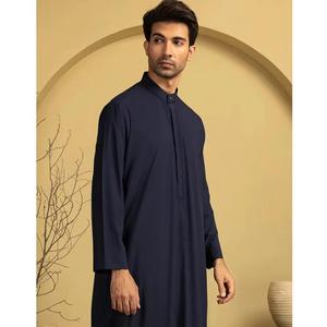 Túnica Musulmana Modest de Manga Corta de Algodón Marroquí, Diseño Transpirable para el Festival de Ramadán de Verano - Product Image 2