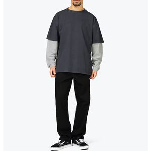 Camiseta de Manga Larga de Doble Capa Personalizada de Alta Calidad, Tejida con Algodón 100%, Estilo Urbano, Ecológica, para Hombre, con Serigrafía - Product Image 4