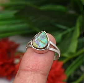 Ammolite Gemstone <b>Ring</b> Handmade 925 Sterling Silver Elegant Filigree Design Solid Silver <b>Ring</b> Women Colorful <b>Statement</b> Jewelry - Product Image 3