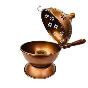 Brûleur d'encens en bois artisanal avec détails perlés argentés, écologique, durable, parfum d'intérieur - Product Image 5