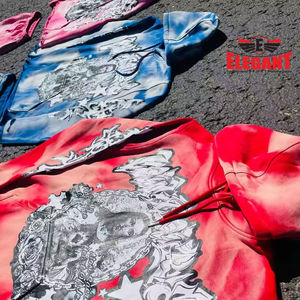 Chándales de gran tamaño para hombre, invierno de algodón para hombre, estampado, bordado desgastado, Sudadera con capucha, conjuntos de chándales lavados con ácido - Product Image 3