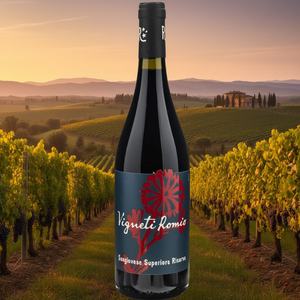 Sangiovese Superiore Riserva DOC Red <b>Wine</b>-750ml 6 Bottles Per Box-Refined Reserve Italian <b>Wine</b>-Vigneti Romio - Product Image 3