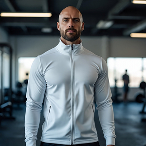 แจ็กเก็ตเตะบอลมีซิปคอตั้งสำหรับผู้ชายแจ็คเก็ตฝึกซ้อมฟิตเนสใส่วิ่งในยิมสำหรับผู้ชาย - Product Image 3