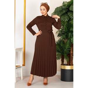 กระโปรงจีบชุดเดรสสุภาพสีน้ำตาล100MD21515 - Product Image 2