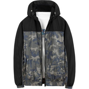 High Quality Men's 100% Cotton <b>Canvas</b> Hooded Windbreaker <b>Jacket</b> Full Zip Waterproof Custom OEM Winter/Spring Letter Front - Product Image 1