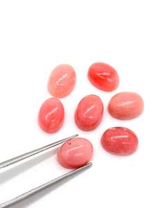 พลอยโอปอลทรงวงรีสีชมพู8x10มม. อัญมณีโอปอลธรรมชาติเรียบเนียนอัญมณีหลวมสำหรับทำเครื่องประดับ - Product Image 4