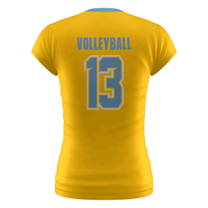 Maillot de volley-ball jaune tendance en gros, service OEM personnalisé, toutes tailles, 100 % polyester, unisexe, impression de logo personnalisé, haute qualité - Product Image 2