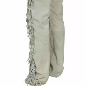 Pantalon en cuir suédé à franges pour homme, respirant, lavé, léger, écologique, best-seller - Product Image 4