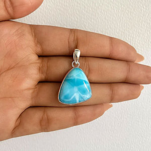 Handmade Sterling Silver <b>Opal</b> <b>Pendant</b> 10MM Triangle Shape Bezel Setting Rhodium Plated Engagement Wedding Party - Product Image 4