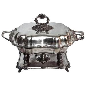 Attrayant Designer Ustensiles de Cuisine Décoration de Table Réchauffeur de Nourriture Pot Nickel Plaqué Finition Plat à Réchauffer Pot de Service Alimentaire - Product Image 6