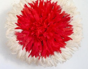 Chapeau Bamileke Juju d'Afrique de l'Ouest, style traditionnel multicolore, décoration murale en bambou pour la maison, matériau PC - Product Image 6