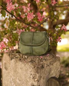 Olive Green Genuine Leather Crossbody <b>Bag</b> Women Fashion Vintage <b>Small</b> <b>Shoulder</b> Purse Soft Boho Festival Candy Water Resistant - Product Image 5