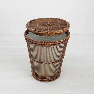 Panier décoratif en rotin naturel avec couvercle amovible pour chambre et cuisine - Product Image 5