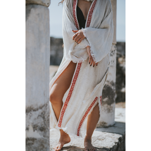 ชุดกิโมโนผ้าลินินลายเทพธิดาไฟ ชุดกิโมโนผ้าลินินชิ้นเดียวพร้อมลายเทพธิดา - Product Image 1