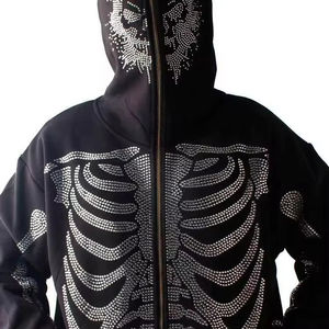 Vente chaude Personnalisé Couleur Différente Strass À Capuche pour Hommes Casual Street Wear Saison D'hiver Hommes Plain Hoodie Casual Wear - Product Image 5