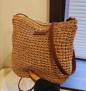 NOUVEAU Sac à bandoulière de plage en paille tressée bohème - Product Image 4
